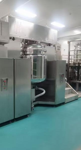Máquina emulsificadora de vacío hidráulica de doble parte superior de 500L para línea de producción de ungüentos