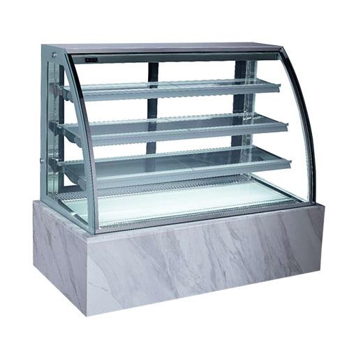 Vitrina refrigerada para pasteles con apertura trasera, 126 cm de ancho, vitrina de cristal para panadería