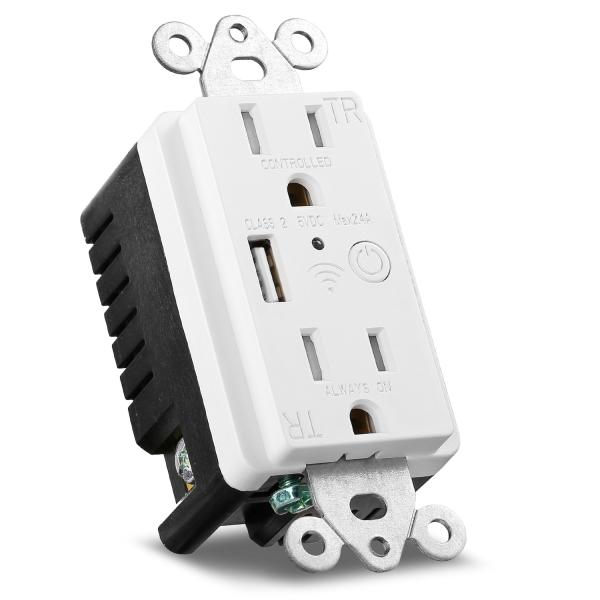Home Smart Socket Automation Wifi Controlled Power Outlet 15A 125V