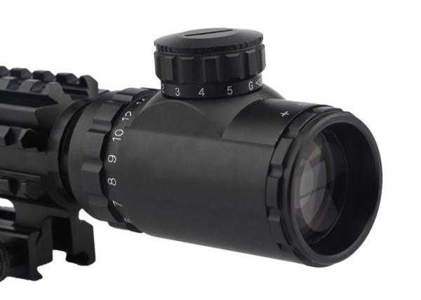 Outdoor Illuminated Long Range Hunting Scopes 50mm Objective Diameter R14 Reticle Type