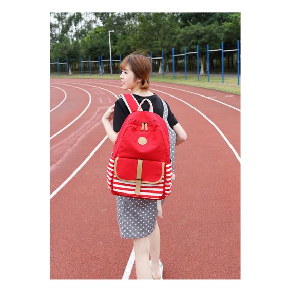 A lot of fashiona Canvas stripe School bags