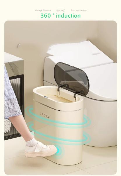 Home 2023 New Toilet Living Room with Cover Narrow Slit From the Electric Intelligent Induction Garbage Can