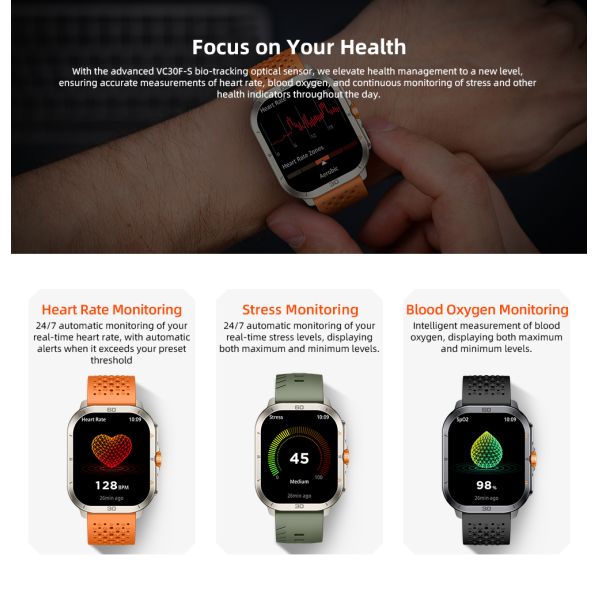KW285 Super-Retina AMOLED Smart Watch with Bluetooth Calling 100+ Sports Modes