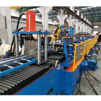 Máquina de moldagem de rolos de alta velocidade C para revestimento de rolos de purlin, máquina de fabricação de secções de metal C com servo após corte