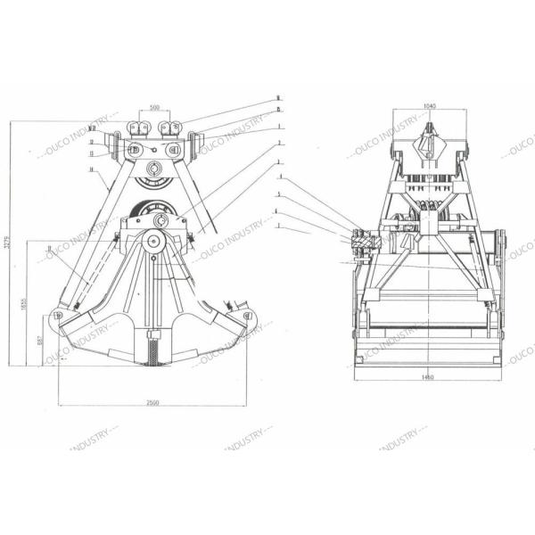 4 емкость C5M грейферного ковша 10m3 раковины веревочки механическая