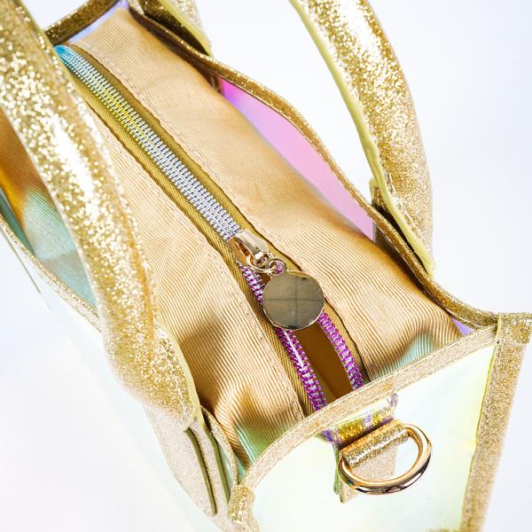 Transparent Iridescent TPU Waterproof Beach Bag With Shoulder Strap