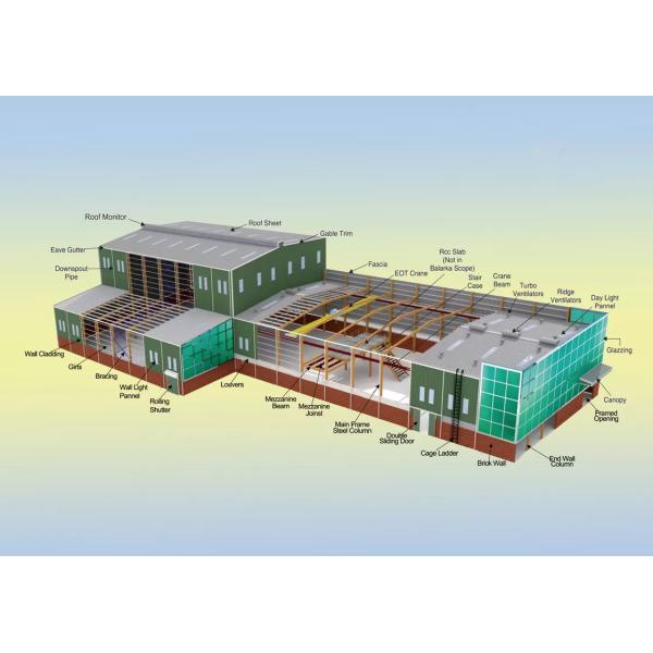 Steel Frame Storage Buildings , Prefab Commercial Office Building