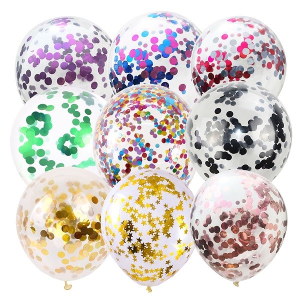 Воздушные шары яркого блеска латекса прозрачные вокруг воздушных шаров Confetti 18 дюймов