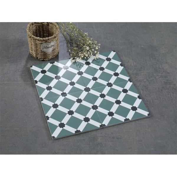 Light Green Ceramic Rustic Tile 20x20cm Non-Slip Indoor Floor