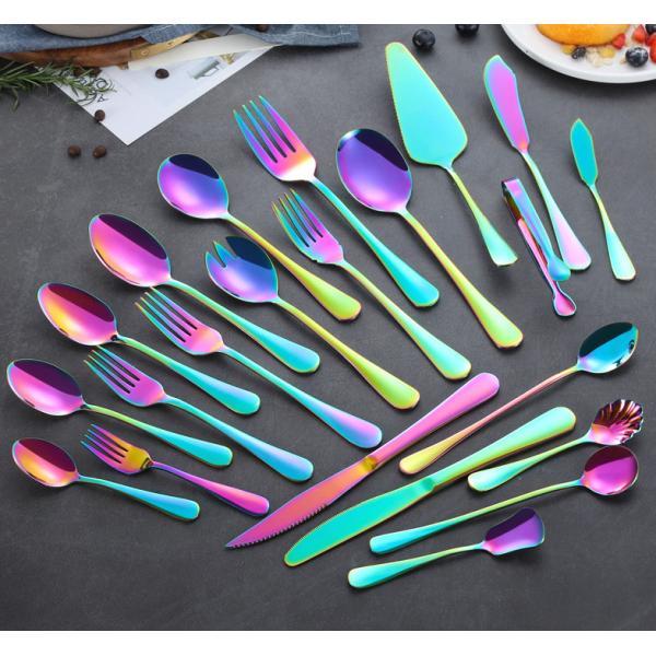 NEWTO Stainless Steel Colorful Flatware/Kitchen Cutlery /Knife Fork Spoon