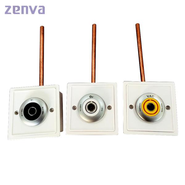 DIN Metal Medical Gas Outlets Wall Mounted For O2 VAC Air N2 N2O CO2