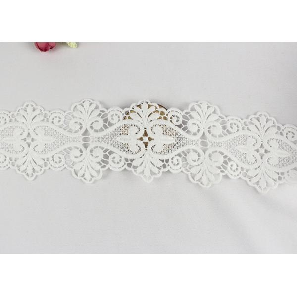 Дружелюбное ткани шнурка 100% хлопок расстворимое в воде обоюдоострое Скаллопед экологическое