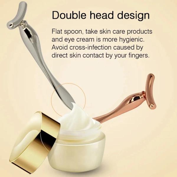 Facial Massage Tool Electric Massager Stick for Face Metal Eye Cream Serum Mini Device