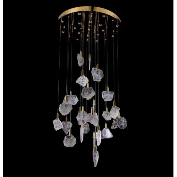 Brazil imported pure natural crystal stone lamp chandelier bedroom living room restaurant lamp simple American crystal lamp