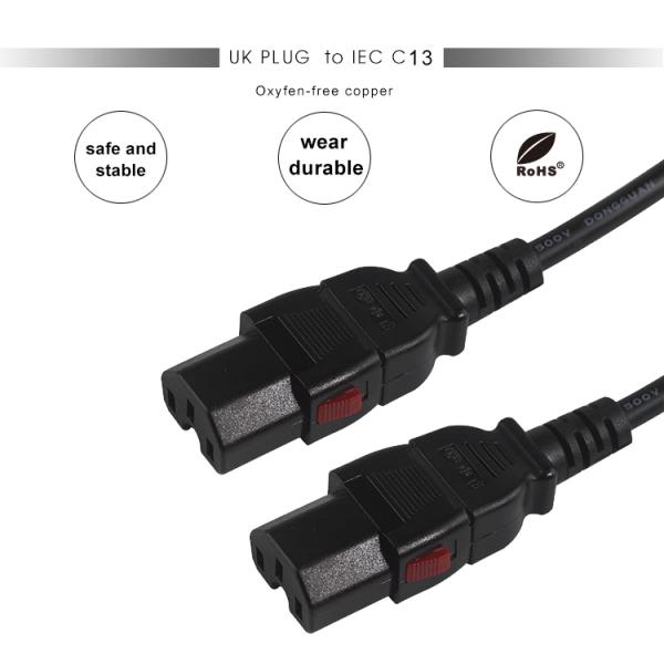 NEMA 5-15 к IEC C15 Электрический кабель 16AWG-18AWG для компьютеров