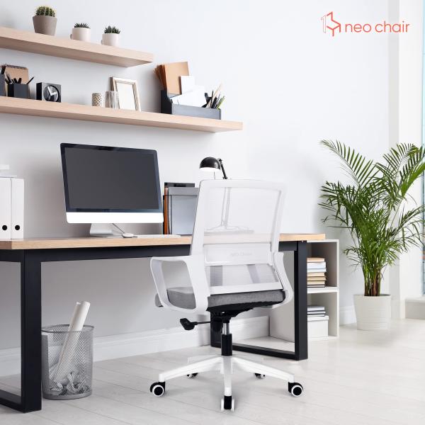 Executive Office Chair Mesh Chair with Lumbar Support and Adjustable Height Armrest