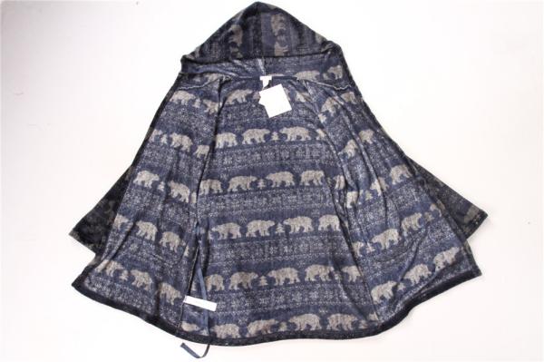 Printed Womens Full Length Hooded Bathrobe Ladies Thick Fluffy Dressing Gown