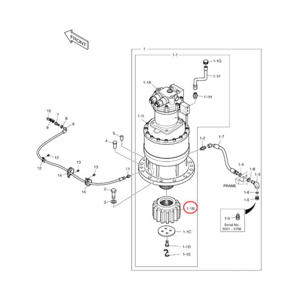 Doosan DX340LC 2404 1065 частей шестерни прибора качания shaftgear шестерни Doosan DX340LC 2404 1065 частей шестерни прибора качания shaftgear шестерни