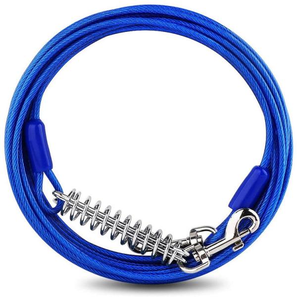 Steel Material Dog Tie Out Cable with 60 Lbs Capacity and 20 Foot Length for Medium Dogs