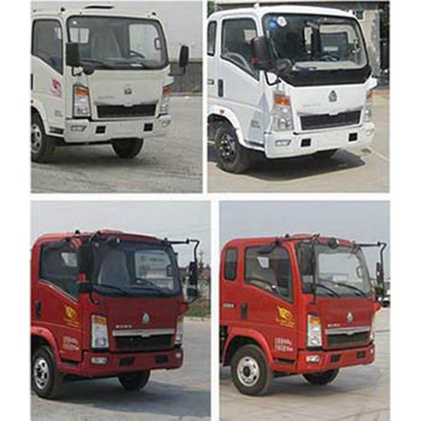 Kitchen Garbage Compactor Truck Diesel Engine Red And White Color