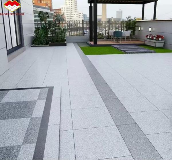 Brothers Stone Flamed Grey Granite Slab Paving Tiles for Honed Natural Stone Driveway