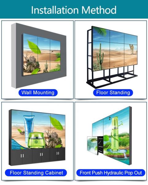 Tevê magro 2x2 3x3 4X4 55 da exposição do Lcd da moldura 65 painel da montagem da parede da polegada 3.5mm