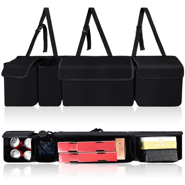 Insulated Grocery Tote Car Trunk Organizer With Cooler Bag Tote Padded Lid