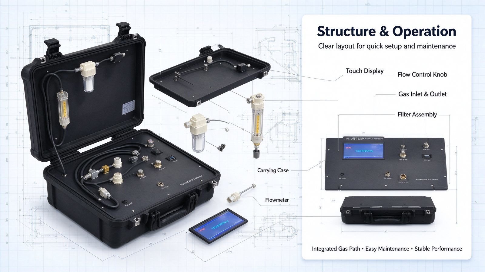 Portable Handheld TDLAS NH3 Gas Analyzer Real Time Detection Customizable Digital Solution