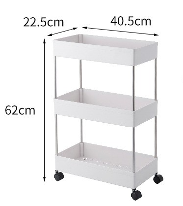Multilayer Mobile Storage Trolley Rack For Kitchen Bedroom Bathroom
