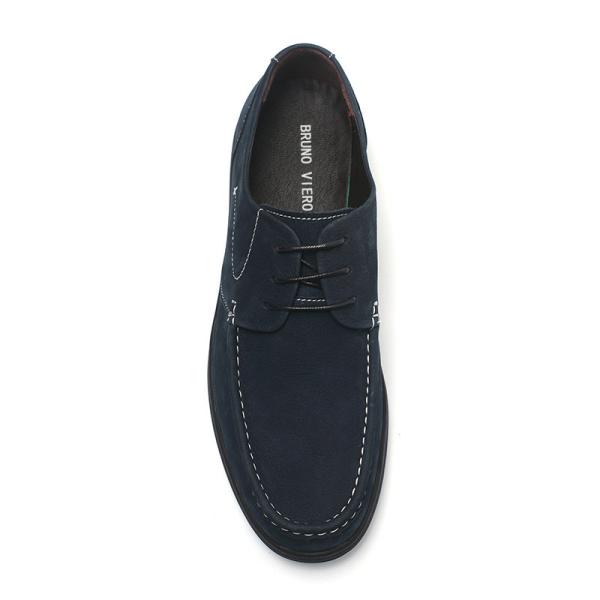 Blue Lace Up Anti Odor Breathable Mens Leather Moccasins