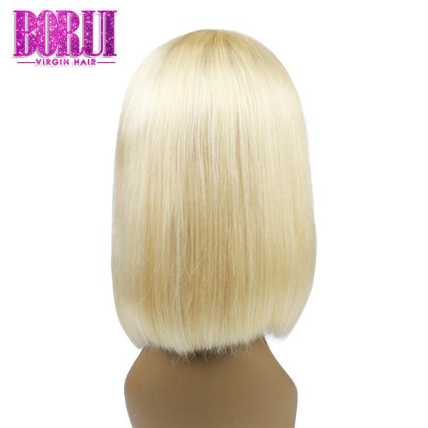 Straight Brazilian Human Hair , Short 613 Bob Colored Wig Two Tone Wig