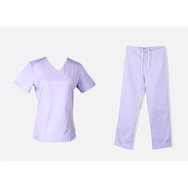 Split Hem Scrubs Medical Uniforms Back Straps With Drawstring Casual Trousers