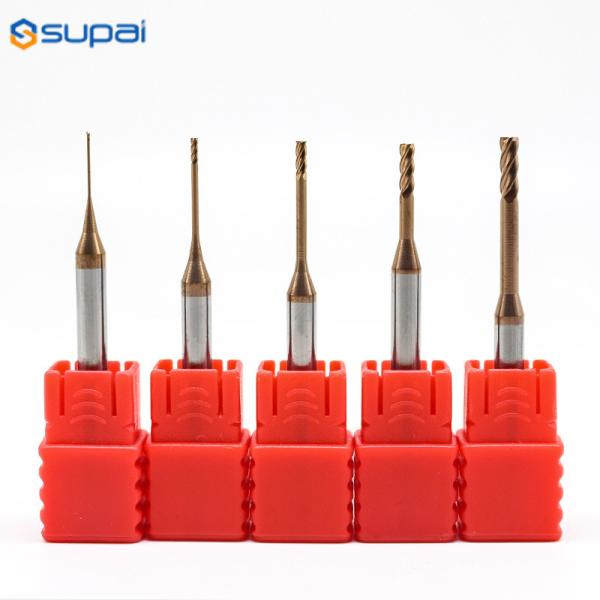 Mills de cuello largo de extremo cuadrado 4 flauta HRC55 Diámetro 10mm Mill Cutter Chamfer Flauta corta recubrimiento de cobre