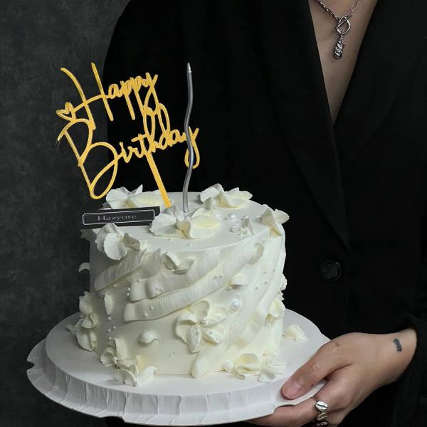 Birthday Cake Topper, 6pcs Acrylic Birthday Cake Toppers Happy Birthday Cake Toppers For Birthday Decorations