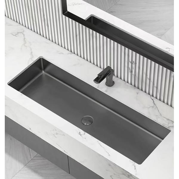 Bathroom Undermount Stainless Steel Vessel Sinks Satin Brushed Finish Rectangular Shape