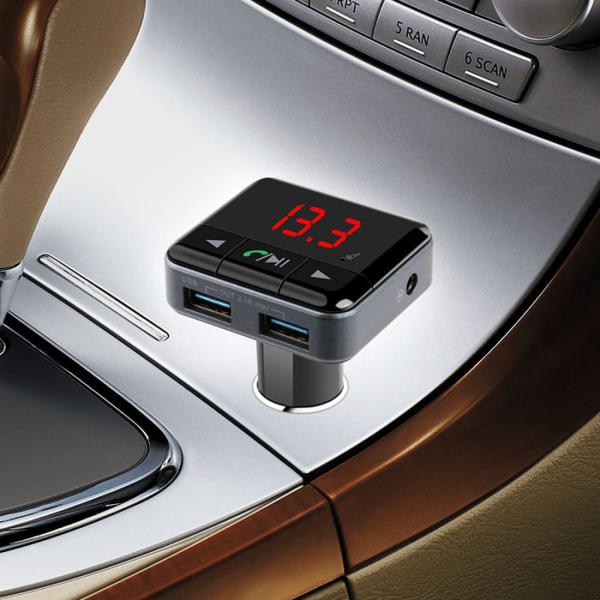 Car Mp3 Player Dual USB Charger Supported TF Card And Built - In MIC