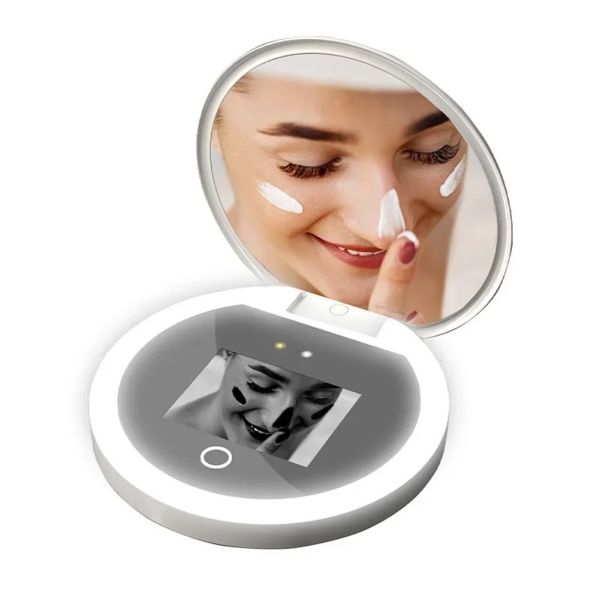 Sunscreen Testing Camera  2X Magnification Travel Makeup UV Mirror with Light(WH-MR-89)