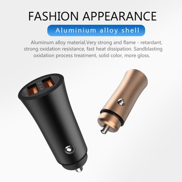 F655 QC3.0+ UDB2.1A Dual car charger, universal car charger for phones, top selling car usb charger