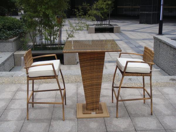 All Weather Waterproof Outdoor Garden Resin Wicker Bar Set