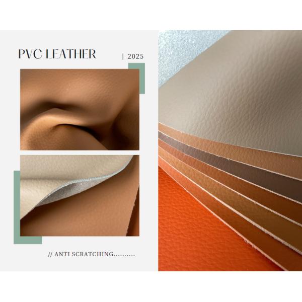 Litchi Embossed PVC Eco Synthetic Leather Ultra Comfy Easy Clean For Hotel Mall Furniture