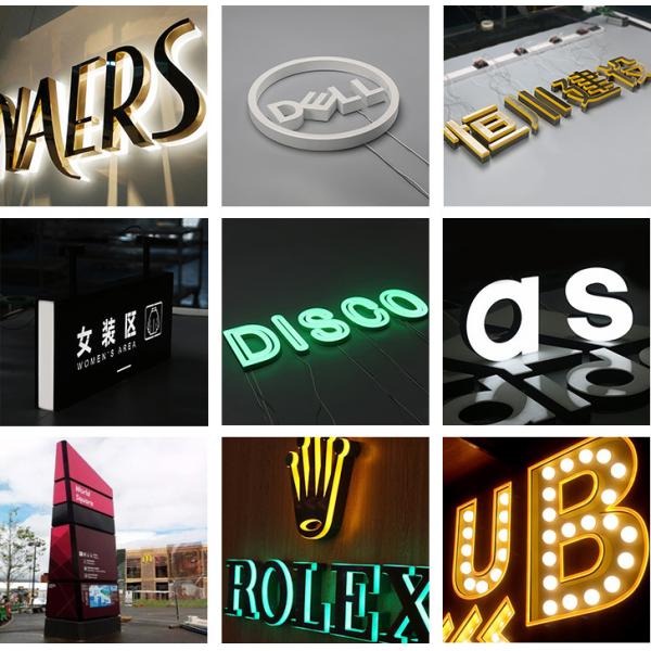 Luminous LED Channel Letter Signs Front Stainless Steel Back Acrylic