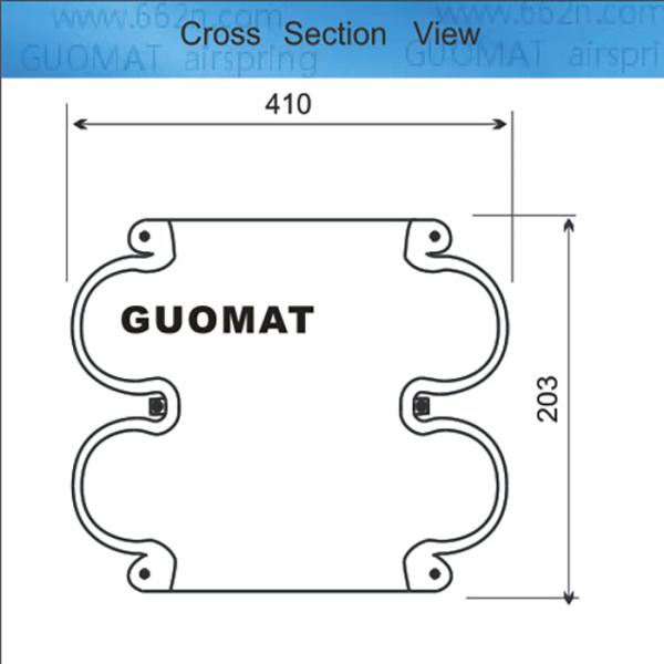 203mm Height Air Jack Bag 10X2 Air Spring Double Bellows Rubber Material
