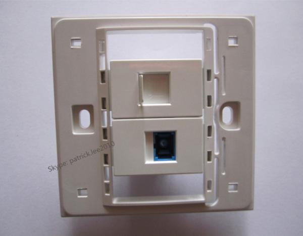 Discount Price RJ45 + SC Optical Fiber Wall Socket White Panel Good For Home Decoration