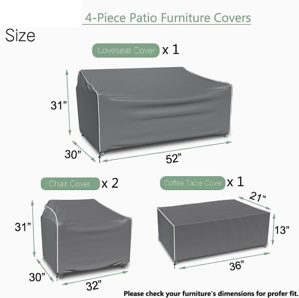 Outdoors Heavy Duty Waterproof Anti-UV Extra Large Patio Furniture/Sectional Sofa Cover,140x86