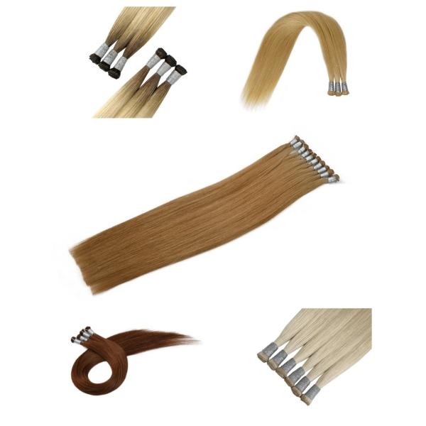 Double Drawn Hand Tied Wefts Grade12A Russian Human Hair Handtied Weft Hair Extensions
