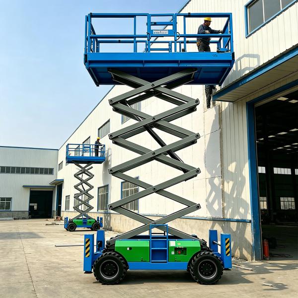 Advanced Off Road Upright Scissors Lift Platform Heavy Duty Rough Terrain ODM