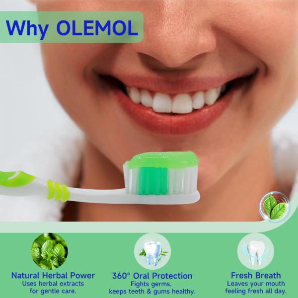 OLEMOL Multi White Toothpaste 90g - Max Whitening & Stain Removal Formula for Effective Teeth Brightening & Daily Oral Care