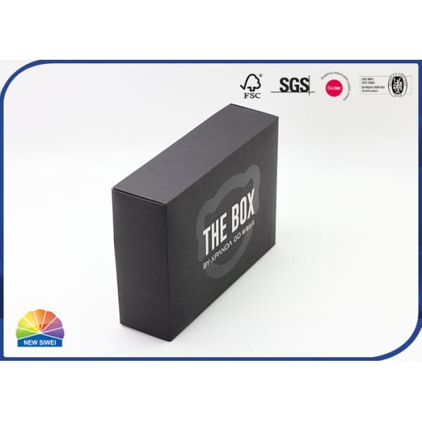 черная коробка бумажной коробки 350gsm обувает упаковывая большую бумажную коробку