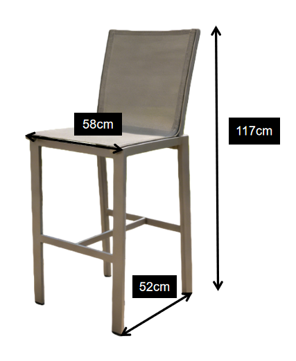 Aluminum Outdoor Bar Stool Waterproof & UV-Resistant Patio & Bar High Stool