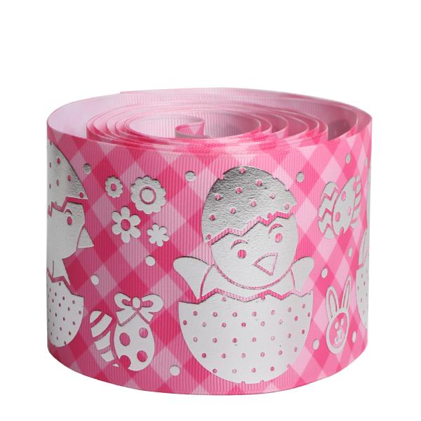 Solid Rhinestone Design 38mm Grosgrain Ribbon with Printed Pattern in 18 Colors or Custom